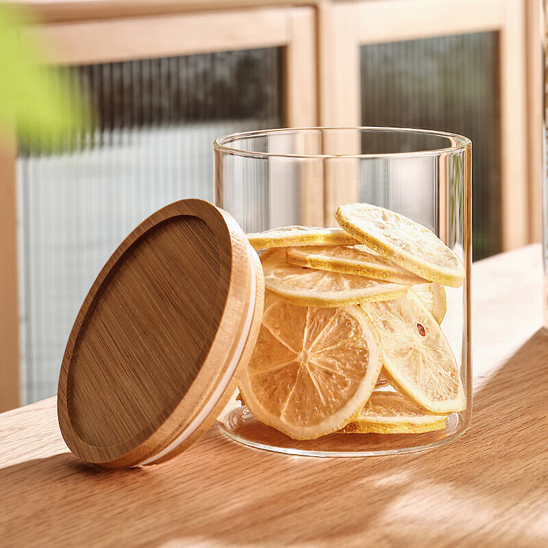 Genasi sealed jar glass bottle food grade tea coffee bean powder storage tank tangerine peel grain storage tank 500ml