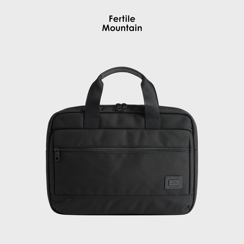 Liangshan briefcase men's laptop bag simple business casual commuter bag ballistic nylon men's handbag black without shoulder strap 14 inches