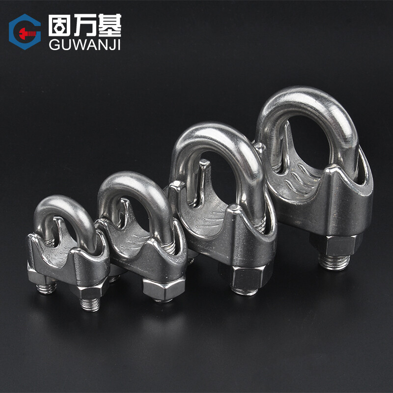 Guwanji 304 stainless steel wire rope chuck chuck U-shaped clamp rolling head wire wire clamp clamp lock rope tightener 304 material M10 1 piece