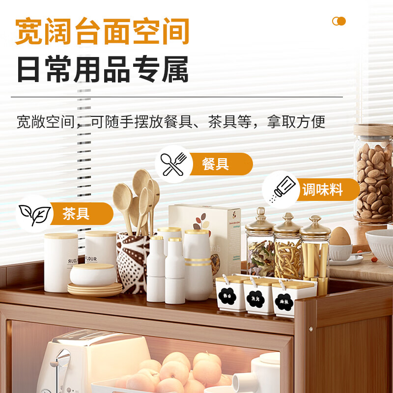 Tangpeng Bamboo Storage Rack Nanzhu Tea Rack Sofa Side Cabinet Rack Home Living Room Kitchen Tea Cabinet Upgraded to deepen 33CM 40 long 3 layers