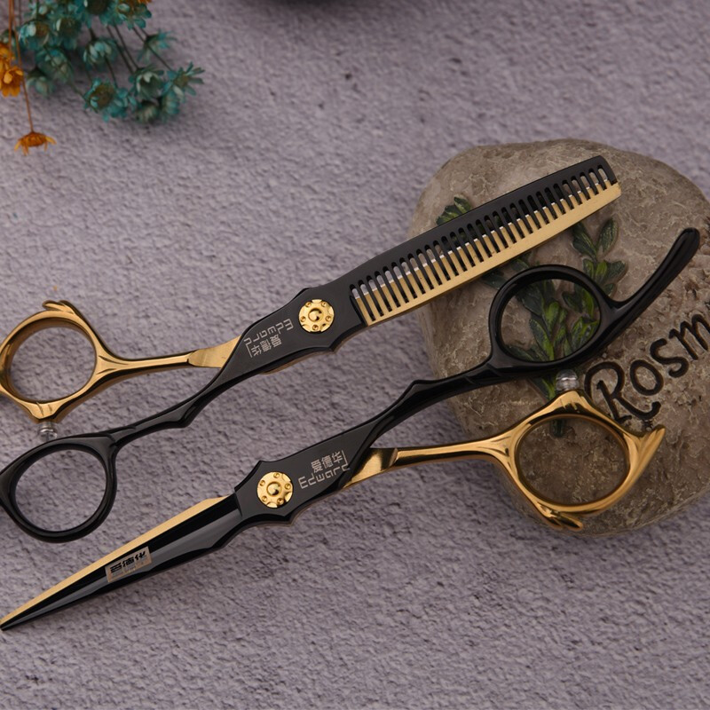 EDWARD hair salon hairstylist professional barber scissors dovetail handle hairdressing scissors hair cutting set C18 cloth leather bag