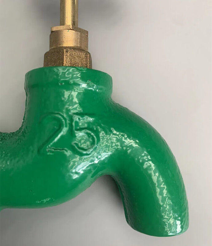 Meng Qier 1 inch cast iron tap water large flow copper core faucet old slow opening flat mouth green painted iron faucet DN25 copper core slow opening faucet 1 pack