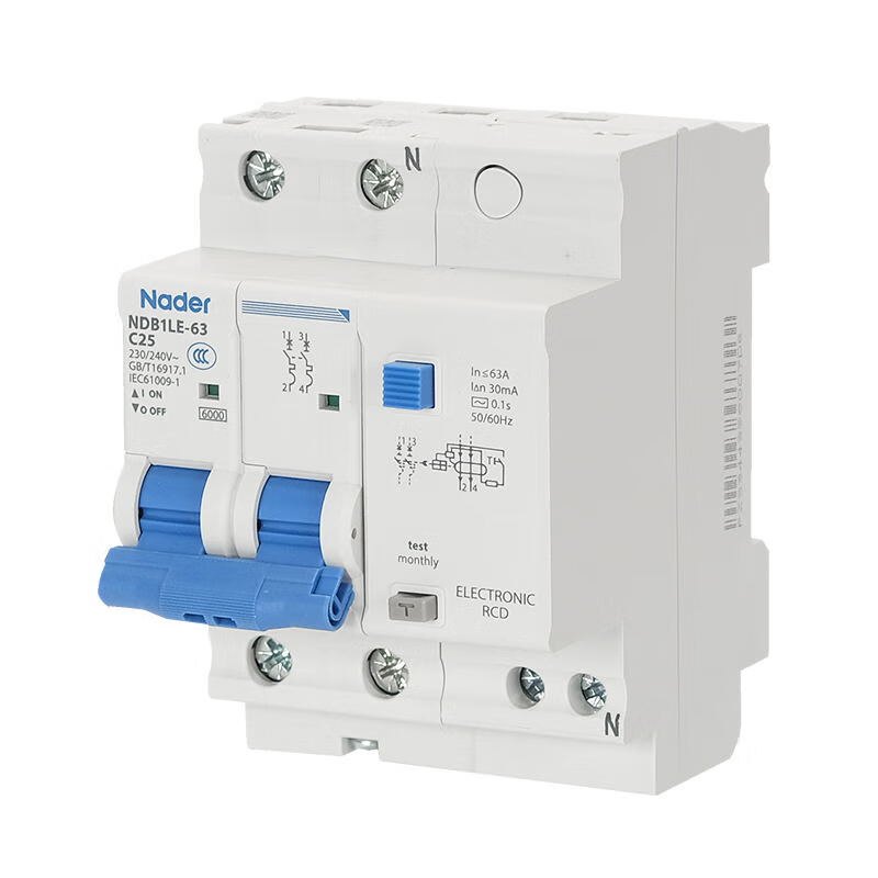 Liangxin Electric NDB1LE-63C type leakage protection switch circuit breaker 1P+N-4P 25A 1P+N
