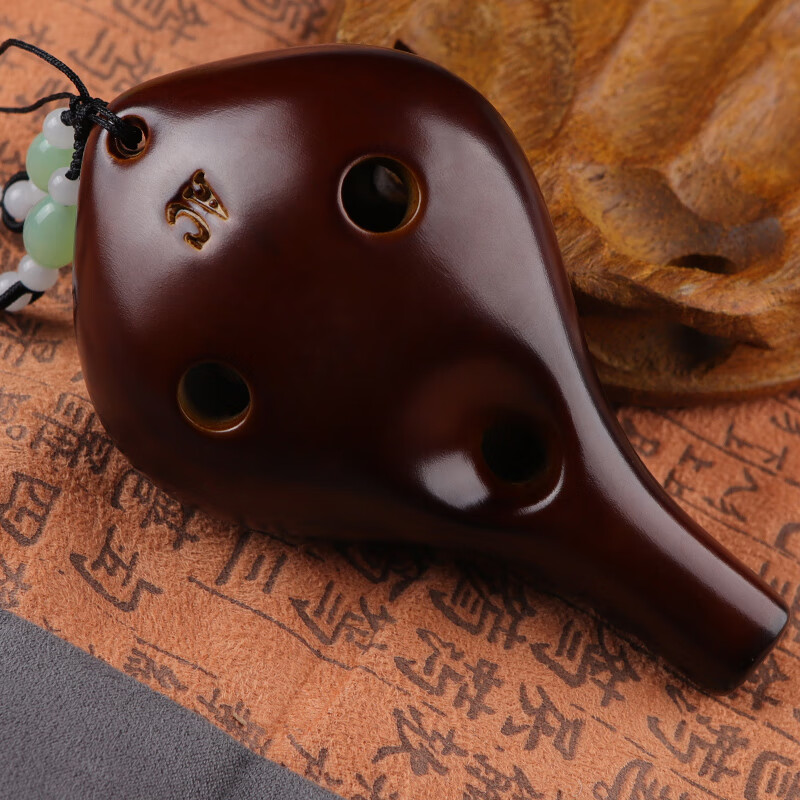 Daoyun Ocarina 6-hole Ocarina Advanced Alto C Key Six-hole Smoked Ocarina with Teaching Materials