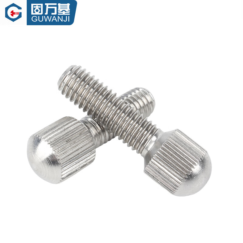 Guwanji 304 stainless steel small head knurled hand screw GB836 round single head vertical grain adjustment screw bolt national standard M2x5 (5 pieces)