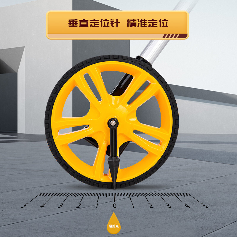 Deli wheeled distance meter hand push mechanical measuring caliper retractable handle small wheel outdoor roller type 50cm