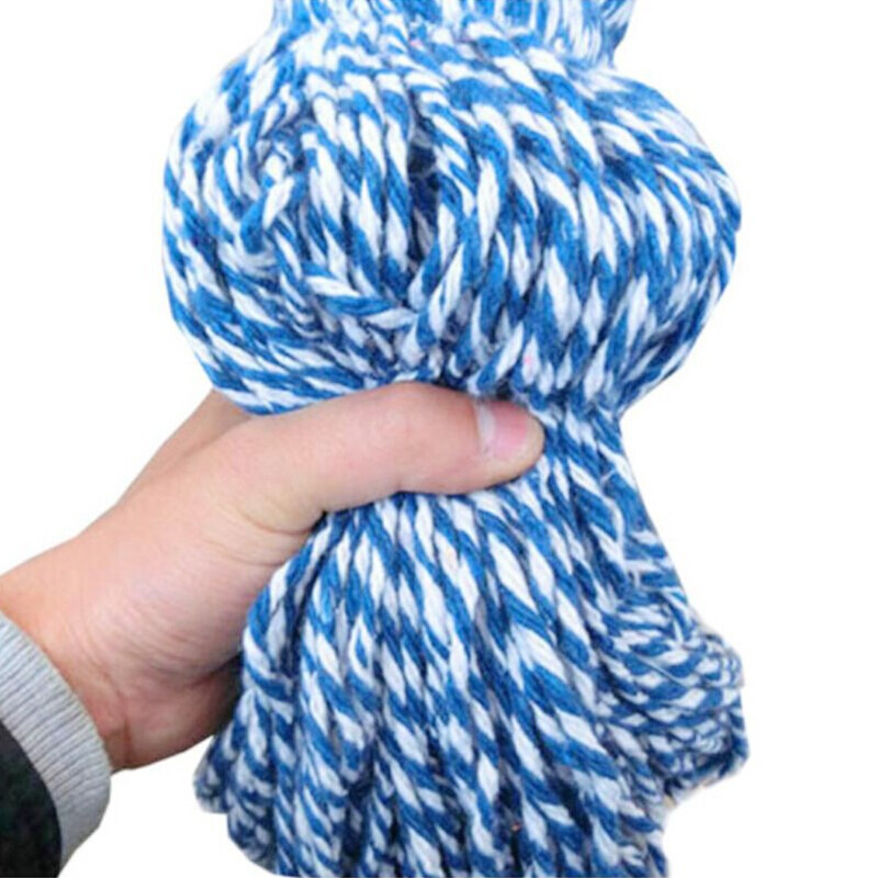 Hasdick gnjz-1026 old-fashioned wooden handle mop, thick and long wooden handle cotton mop, round head absorbent mop, blue and white line mop 1