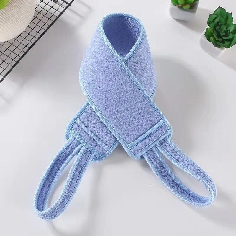 3-piece set of bath towels, coarse sand, double-sided pull back strips, strong mud rub gloves to remove dead skin and rub back, adult men and women's bath flower balls and bath artifact, deep sea green, back pull strips + bath towel + bath flower balls