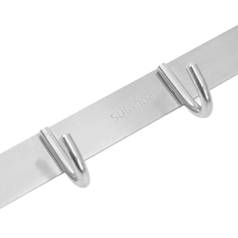 Jinguluo stainless steel hooks, bathroom coat rack row hooks, clothes wall hooks, kitchen bathroom towel hanging hooks behind the door, 8 hooks (595mm long)