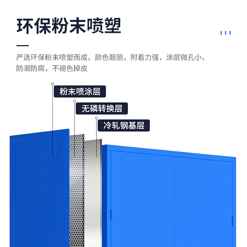 Kaiyuan Blue Tool Cabinet Five Layers Without Hanging Plate 1000*500*1800mm Heavy Duty Tool Cabinet Workshop Tool Storage Box Parts Cabinet Multi-Layer With Hanging Plate KY-GJG05