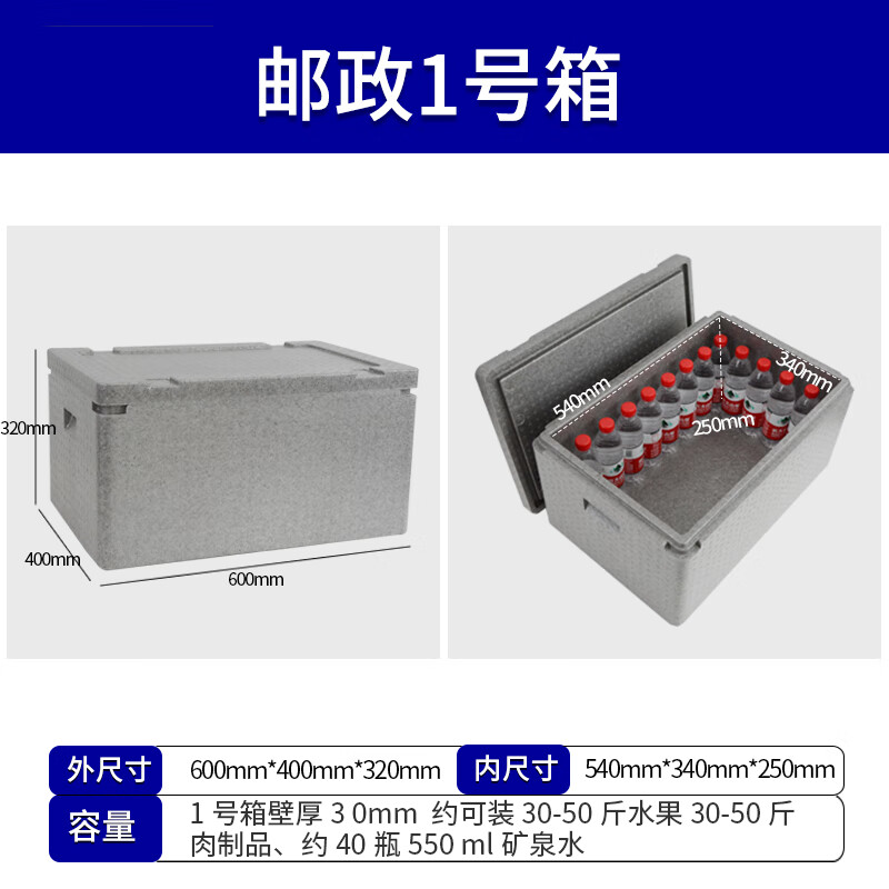 Xipai foam box thickened express delivery special postal No. 13456 foam box frozen fruit fresh packaging box epp insulated box No. 1 gray