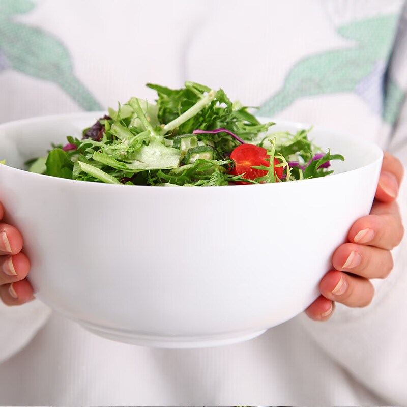 Lemeiya household tableware 6-piece set of dishes, glass dinner plates, bowls, Chinese white plates, microwave oven