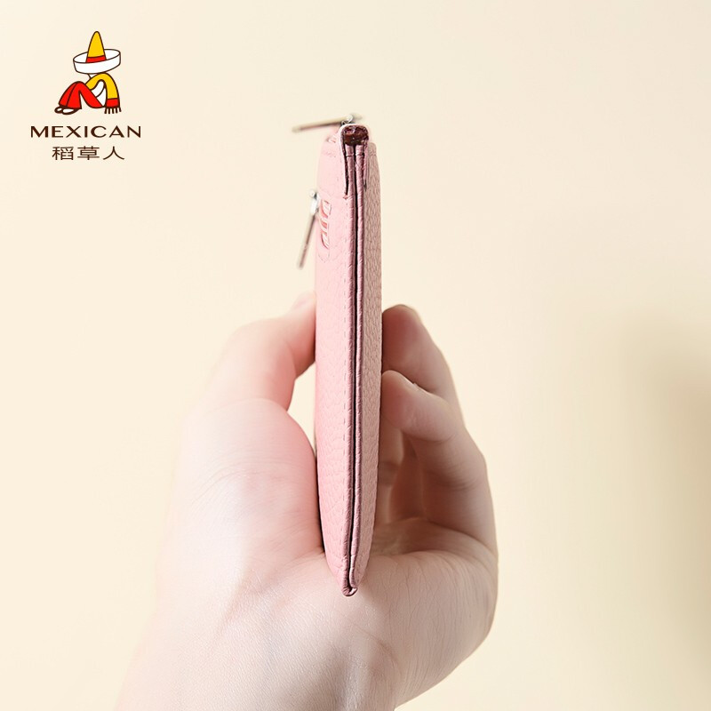 Scarecrow Women's Long Wallet Women's Genuine Leather New Fashion Simple Thin Cowhide Clutch Small Clutch Small Wallet Card Bag Black