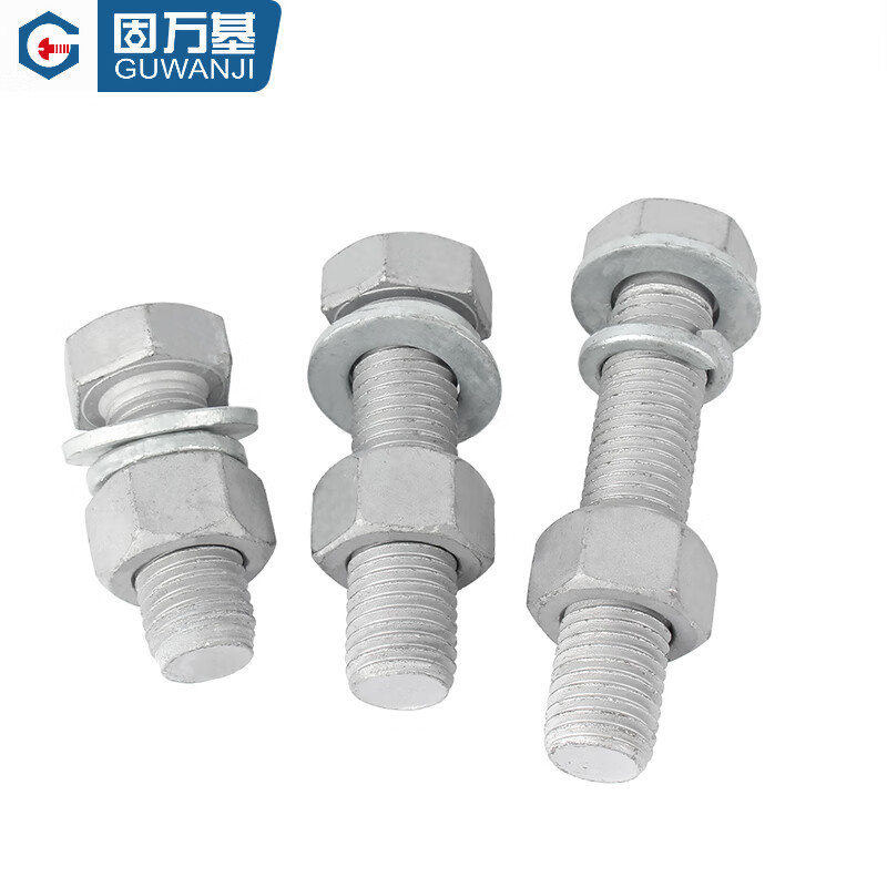 Guwanji Grade 8.8 hot-dip galvanized external hexagon screws and nuts combination set high-strength iron tower hot-dip galvanized bolts national standard M12x40 5 sets