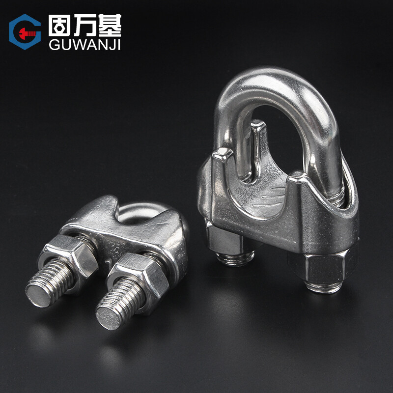 Guwanji 304 stainless steel wire rope chuck chuck U-shaped clamp rolling head wire wire clamp clamp lock rope tightener 304 material M10 1 piece
