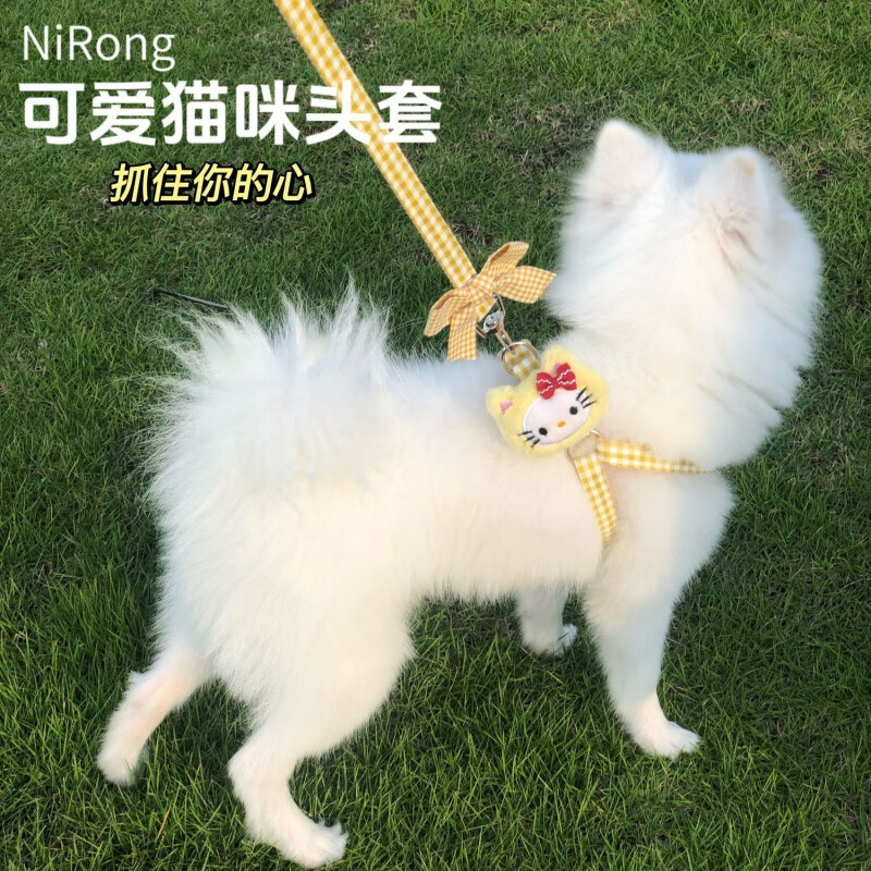 OIMG puppy leash dog walking leash puppy Teddy Bichon Pomeranian anti-breakaway dog leash dog leash cute when going out KT doll Taotaoyao powder 99.99% comfort S size 2-7 pounds