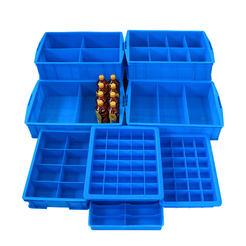 Liwang POWERKING divided format parts box 585*380*137 divided into four compartments blue warehouse storage screw shelf storage hardware accessories material tool box