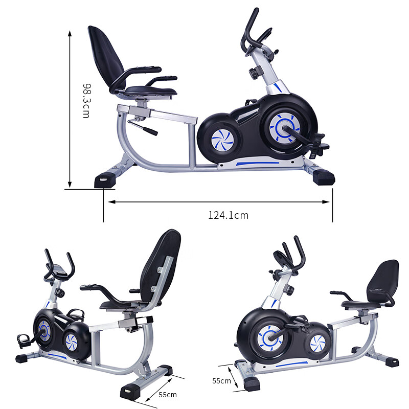 Kangsheng Kangsheng horizontal exercise bike, home exercise for the elderly, upper and lower limb training equipment, rehabilitation machine bicycle, blue