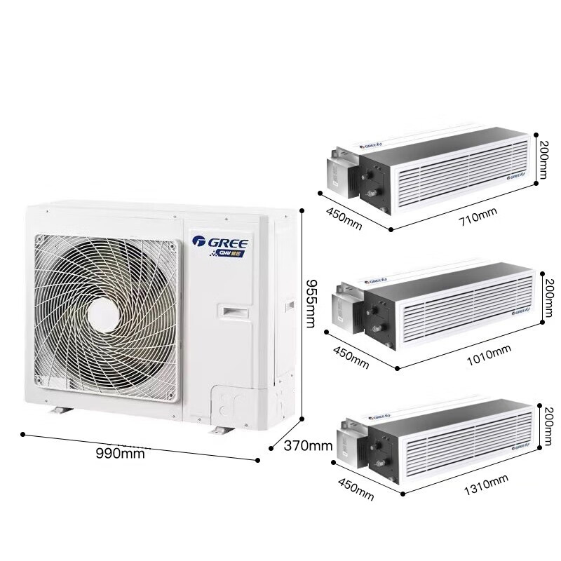 Gree central air conditioner, one to four, one to three, one to two duct machines, new national standard first-level energy efficiency, household multi-split frequency conversion heating and cooling embedded card machine, Yiju GMV-large 6 horsepower, first-level energy efficiency, one to five, installation included