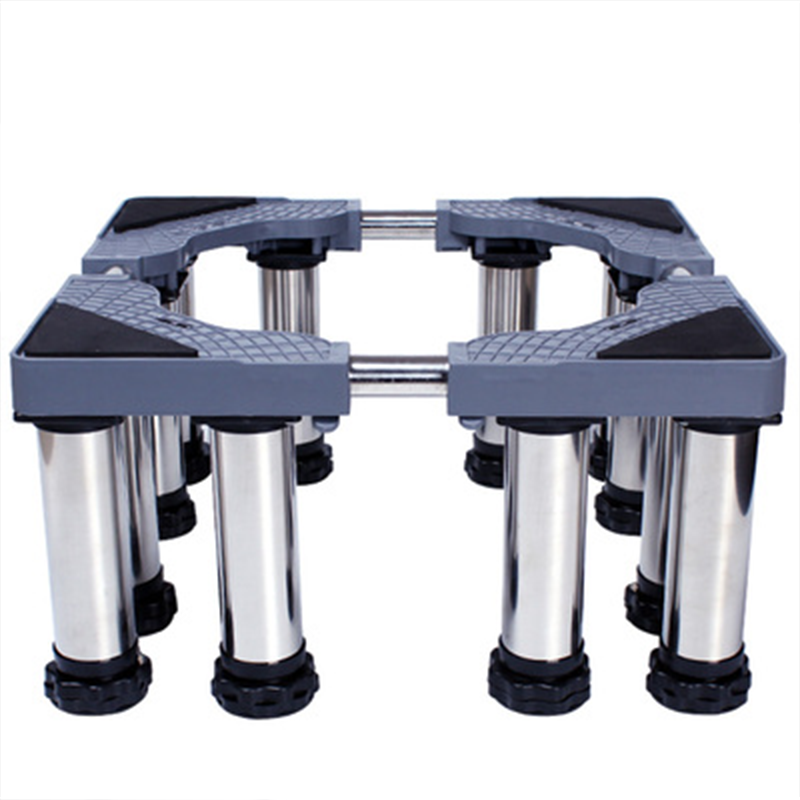 Moon exploration heightening stainless steel feet fully automatic drum washing machine base bracket heightening bracket refrigerator shelf pulsator tripod gray 8 feet total height 14-17cm