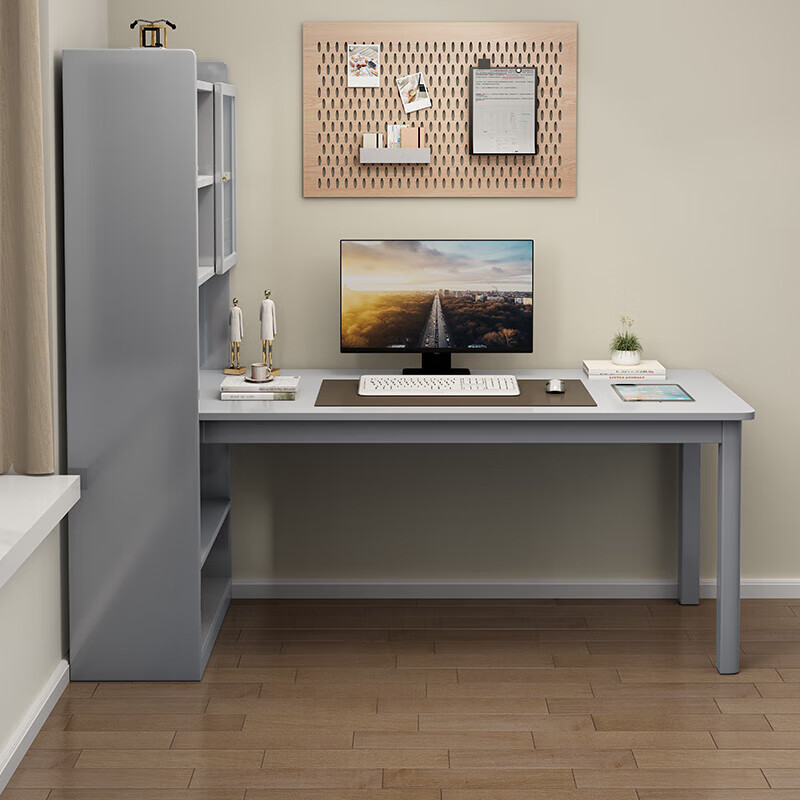 Kao solid wood corner desk bookshelf integrated computer desk home bedroom office study table 9000# 1 meter table