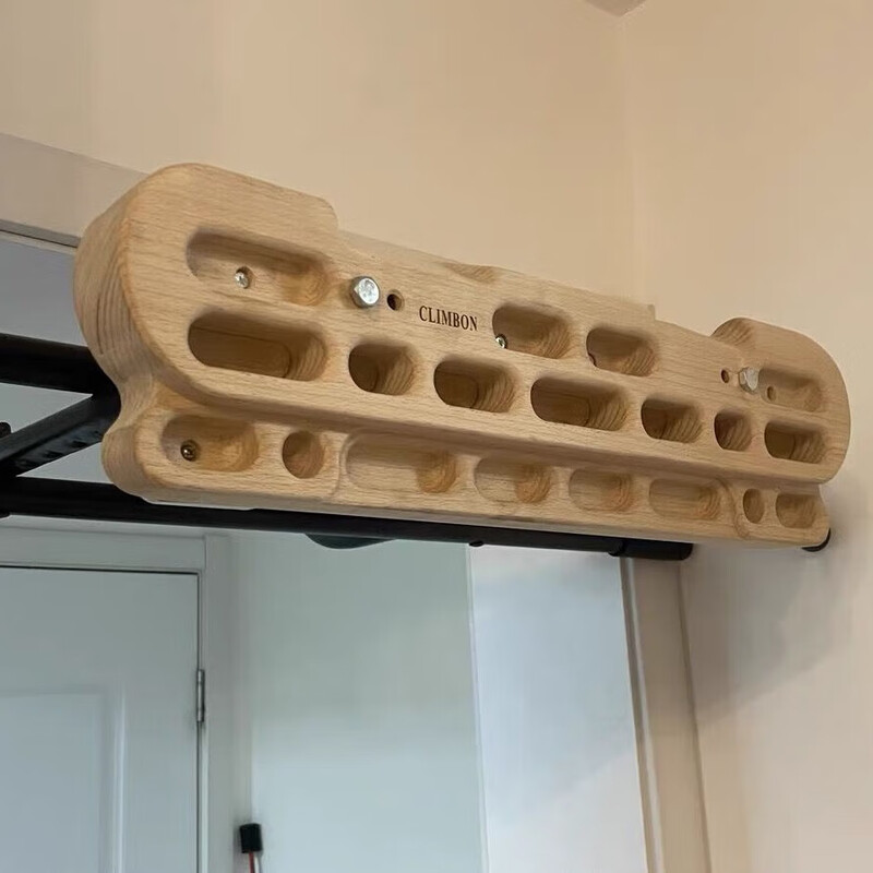 Faite indoor rock climbing fingerboard trainer fitness horizontal bar wooden grip board home pull-up exercise equipment 01 beech wood 2kg + 3m climbing rope + expansion screw