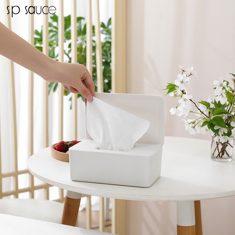 SP SAUCE wet wipes box empty box living room desktop sealed dustproof lidded tissue box baby wipes box storage box large simple wet wipes box