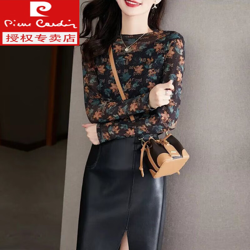 Pierre Cardin (Pierre Cardin) Spring and Autumn Thin Section 2025 Autumn and Winter New Half-Turtle Collar Bottoming Shirt Fashionable Versatile Top Long-Sleeved T-Shirt for Women Delon Muscle Bottoming Shirt for Women Autumn and Winter Inner Khaki Color Plus Thin Velvet L Recommendation 95 110 catties