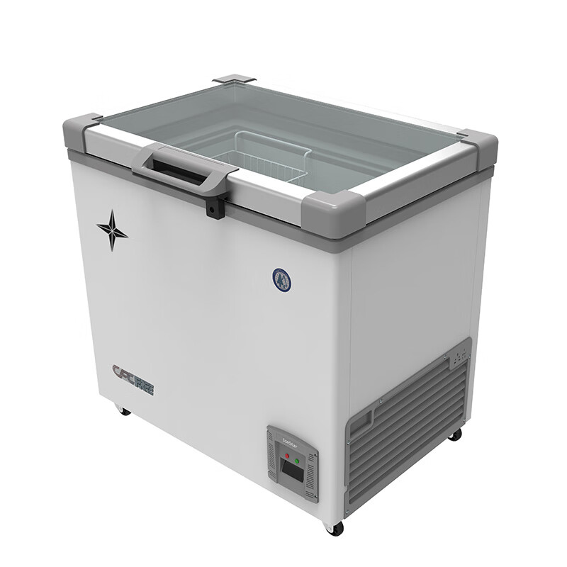 Bingxing minus 40 degree ultra-low temperature freezer commercial minus 15 to -45 degree low temperature refrigerator seafood restaurant Japanese food shop salmon deep-freezing quick-frozen glass door display freezer 158 liters glass door (length 900*width 735*height 855mm)