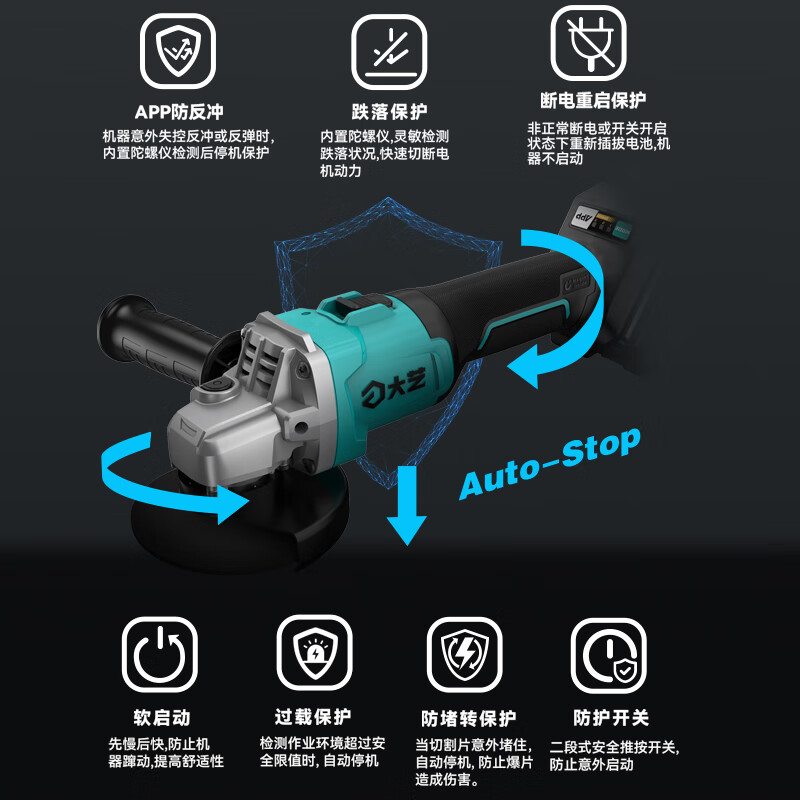 Dayi angle grinder lithium battery brushless angle grinder 40-100 cutting polishing grinding 40V angle grinder Jingdong self-operated flagship store