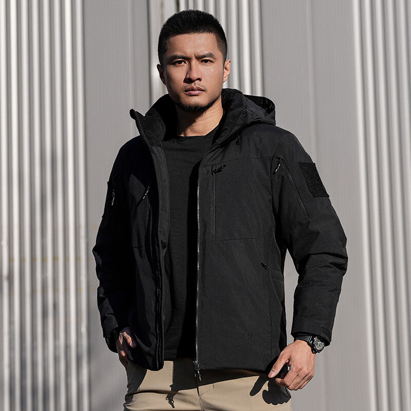 Dragon Tooth II Dragon Tooth War Eagle Tactical Down Jacket Winter High Puff Windproof Commuting Down Jacket Antistatic Goose Down Jacket Extreme Night Black L 180/100A