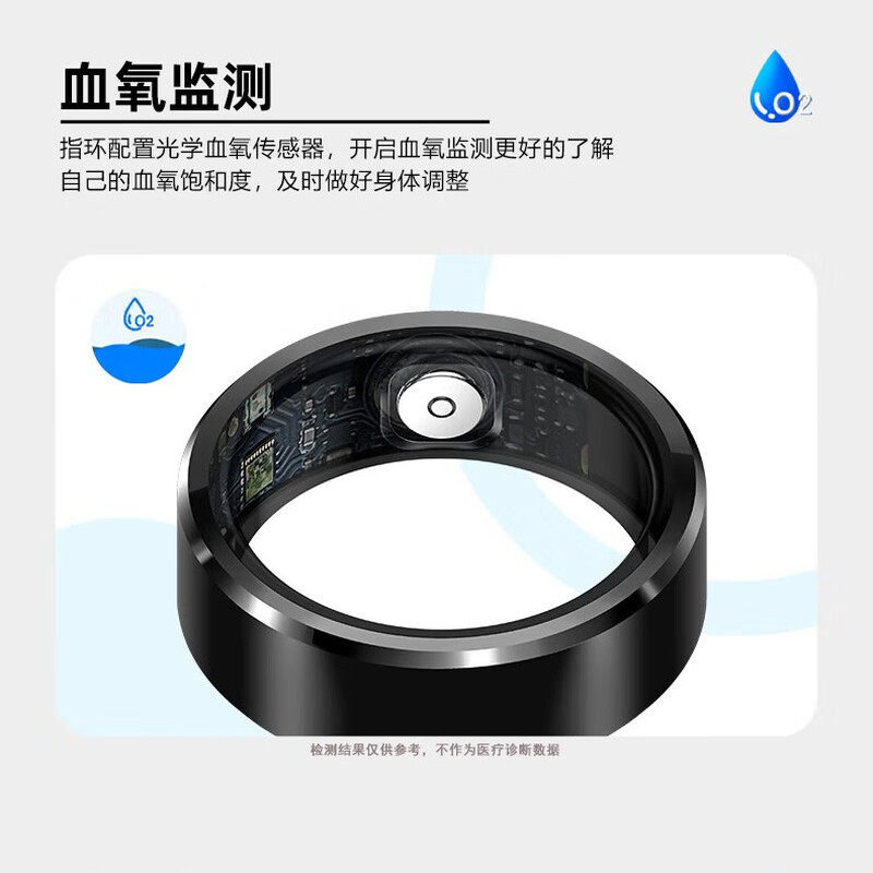 NUIBC smart ring Ring blood sugar and blood pressure trend analysis heart rate sleep blood oxygen health monitoring black technology ring remote control photography exercise step counting waterproof universal for all mobile phones black size 11 finger circumference / circumference 67mm