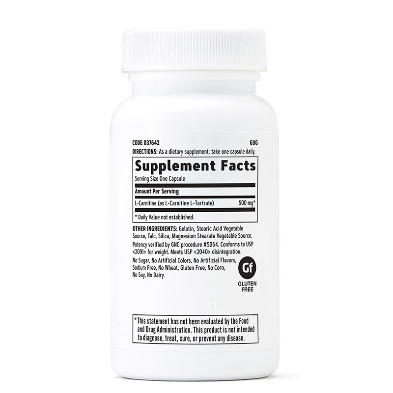 GNC L-carnitine nutrient l-carnitin stubborn men and women sports fitness supplement body shaping 500mg L-carnitine capsule (sports type) 60 capsules * 1 bottle
