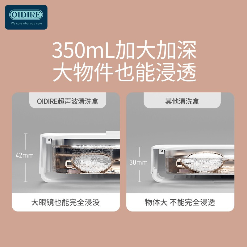 OIDIRE (even point) ultrasonic cleaning machine ultrasonic glasses cleaning machine cleaning machine fully automatic portable jewelry watch strap braces dentures makeup brush cleaning machine glasses washing machine ODI-CS02 ultrasonic cleaning machine upgraded model