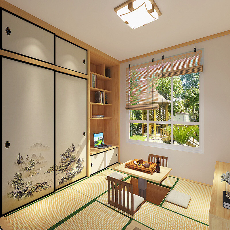 Oshima Yuda Beijing-Tianjin-Hebei tatami customized solid wood whole house customized integrated bed wardrobe integrated bookshelf small apartment stepping rice floor simple modern integrated tatami bed Pinus sylvestris plug board/square meter
