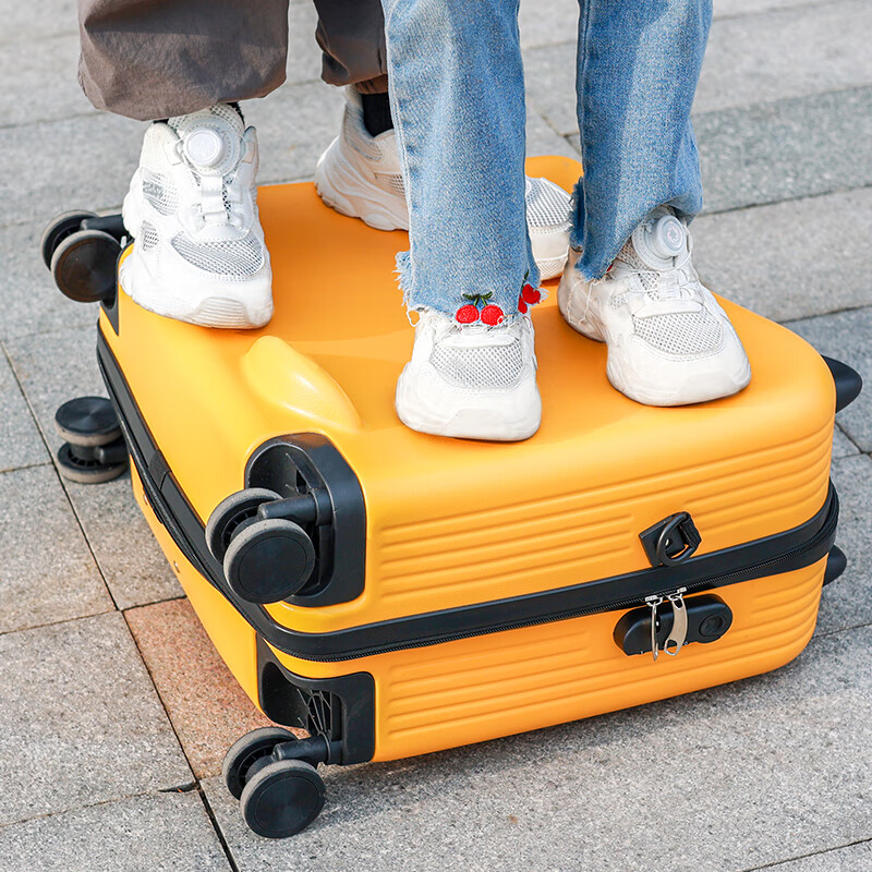 VCC Children's Luggage Trolley Case Women's Rideable, Sitable, Boarding Case Password Password Suitcase Leather Case Men's Princess Pink Thickened Upgraded Anti-fall Pedal 20-inch Universal Wheel Free Traction Rope