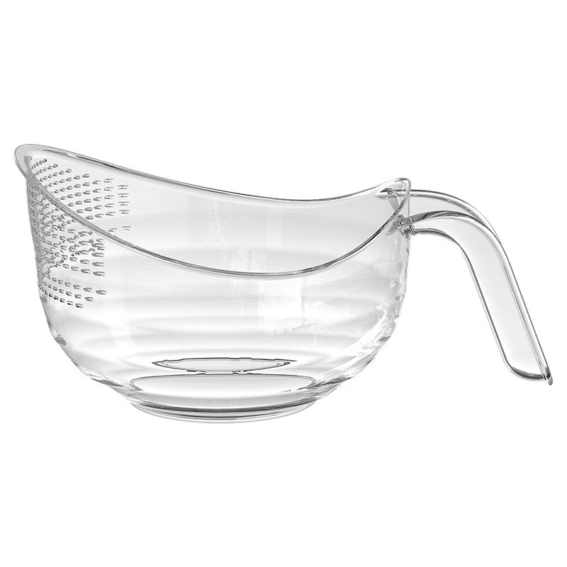 CM live rice washing kitchen sink drain basket multi-functional rice washing sieve with handle household fruit washing basin transparent white