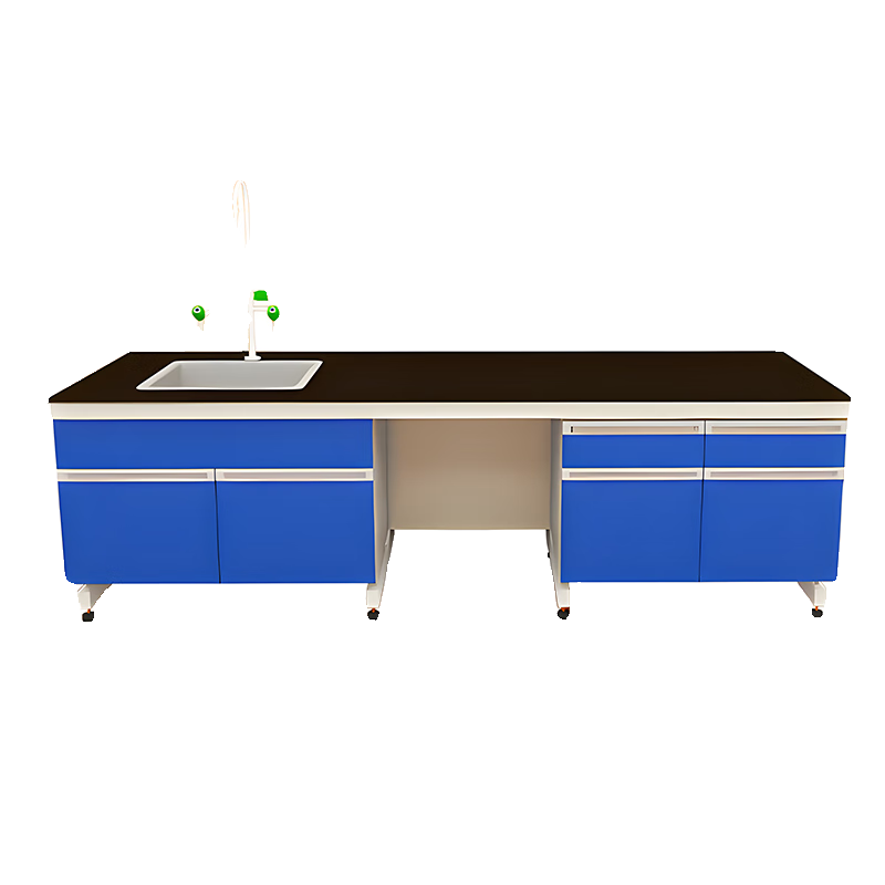 Steel and wood experimental bench, laboratory workbench, all-steel central table, chemical experiment table, laboratory operation table, test bench, 1 meter, steel and wood wall cabinet, in stock