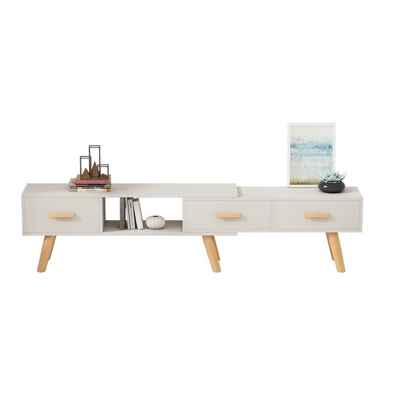 Coolin TV cabinet simple Nordic small apartment living room bedroom storage furniture retractable TV cabinet warm white