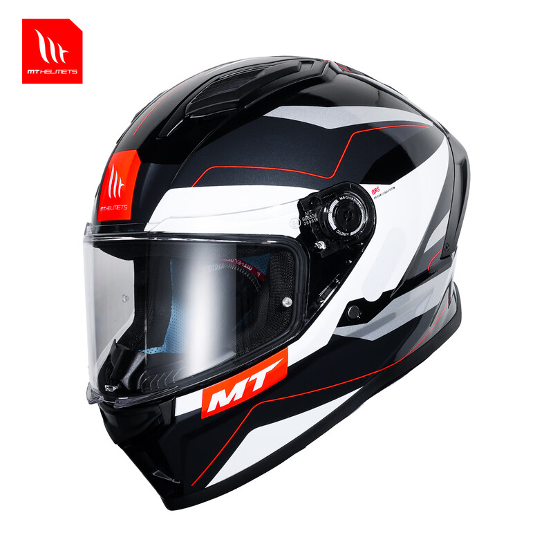 MT HELMETS Stinger 2 Spanish MT motorcycle helmet unisex commuter full-face helmet all-season motorcycle electric vehicle safety helmet white gray red Mick (default transparent mirror) 3XL (recommended 60-62cm)