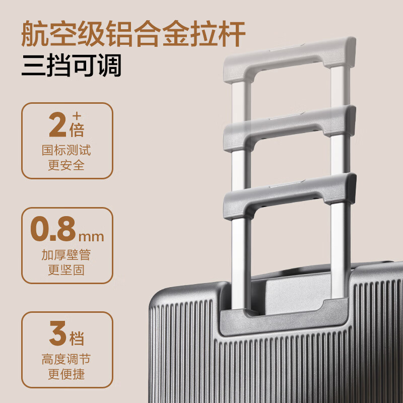 One s Member Covestro PC aluminum rod suitcase male and female student travel password trolley case dark gray 28 inches