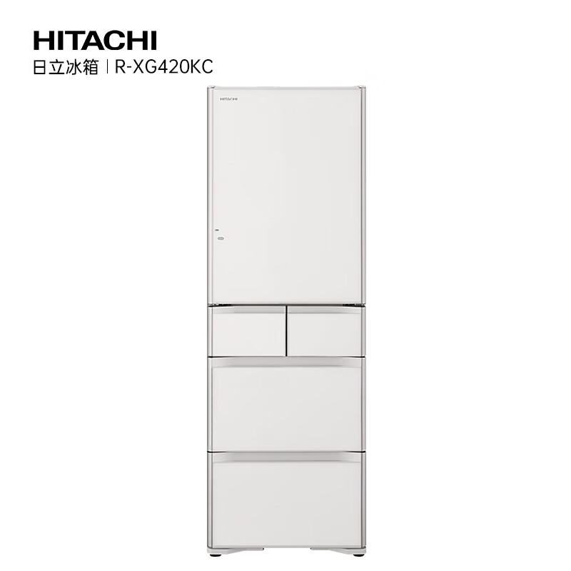 Hitachi (HITACHI) 401L multi-door refrigerator imported from Japan, small-sized classic vacuum preservation, automatic ice making, dormancy preservation, rapid refrigeration, crystal white R-XG420KC