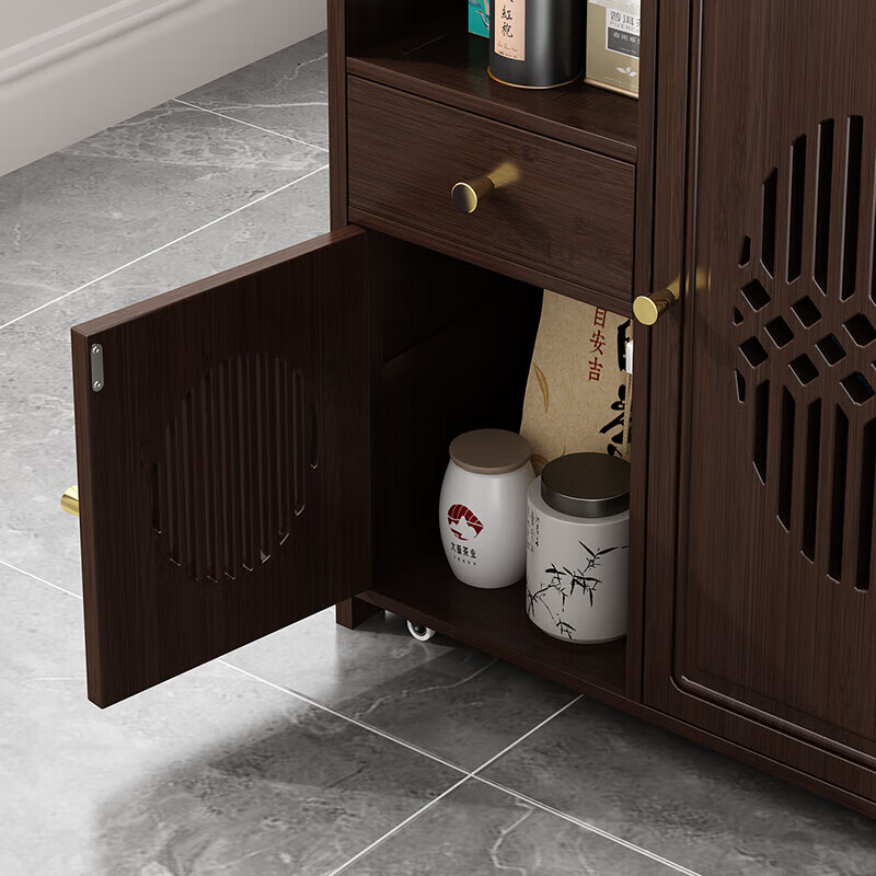 Tao Mengju New Chinese style mobile tea table household small tea table living room tea cart balcony coffee table kettle integrated tea cabinet side table