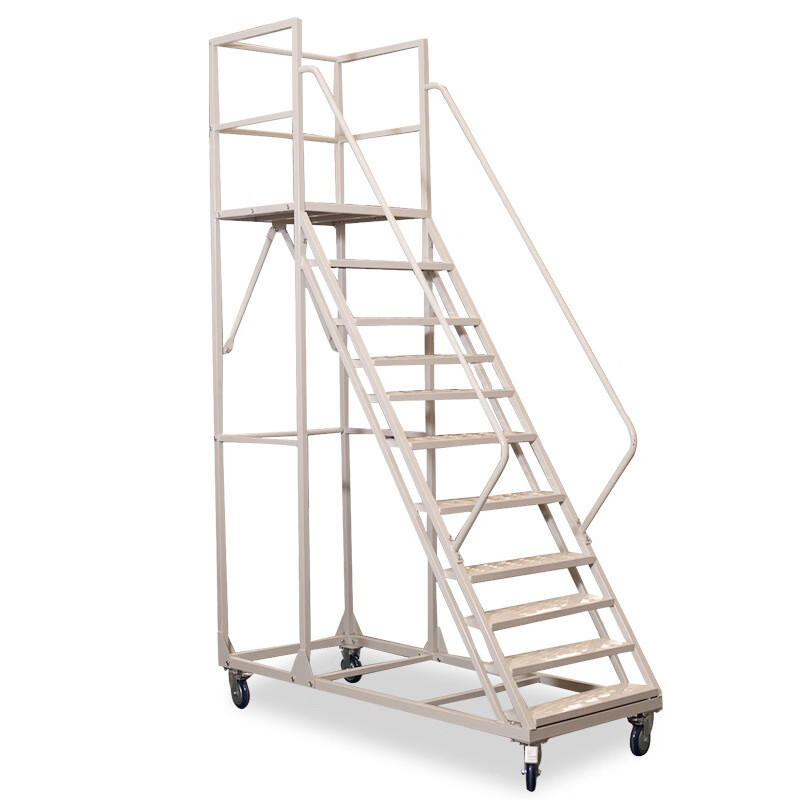 Warehouse supermarket warehouse climbing ladder detachable tallying ladder movable platform climbing ladder platform 0.75 meters above the ground gray (detachable) thickened type