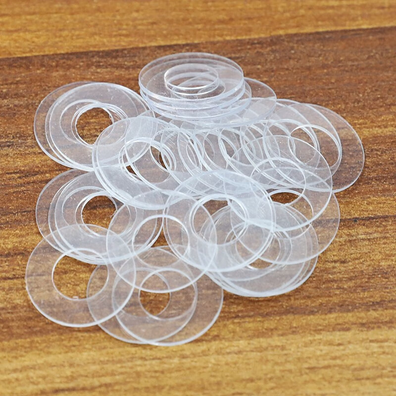 Weiwang high temperature resistant PVC transparent screw washer insulating plastic washer ultra-thin plastic round flat insulating washer 5*10*1 (250 pieces) hard