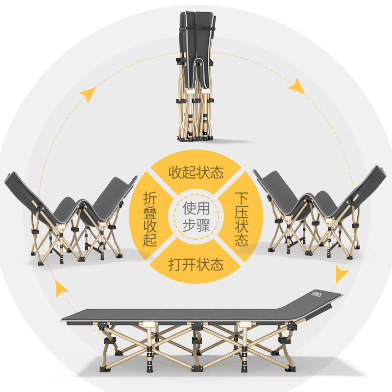Antarctic Folding Sheet Single Bed Office Nap Break Bed Hospital Accompanying Bed Portable Recliner Outdoor Camp Bed