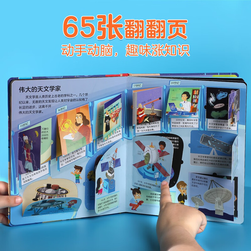 18 yuan off for orders over 87. Revealing the universe (revealing the secrets of the popular science flip book for young children aged 2-4), double-layer flip + pull folding design, fun children's book, toddler enlightenment three-dimensional book