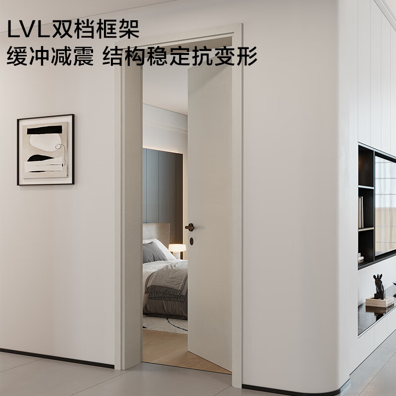 Quanyou Whole House Customized Bedroom Doors Wooden Doors Kitchen Doors Home Interior Doors Moisture-Proof, Insulation, Soundproofing, Paint-Free Simple Doors 999/昘 (Contact customer service for specific plans)