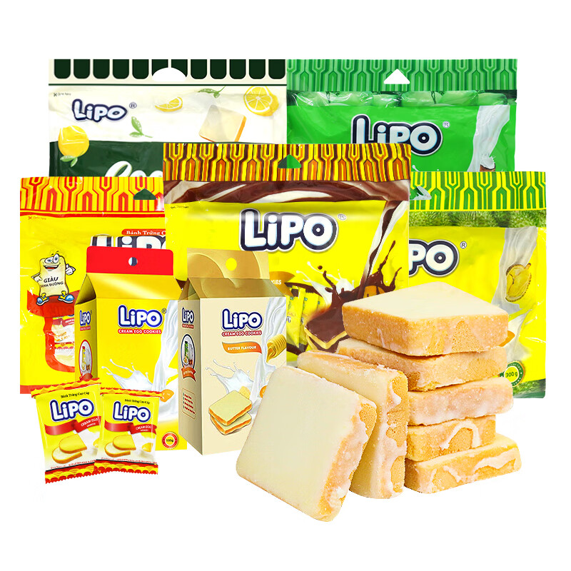 Lipo rusk imported from Vietnam, coated breakfast biscuits, office snacks, snacks, snacks and snacks, gift pack 1 bag*300g original flavor (about 29 small bags)