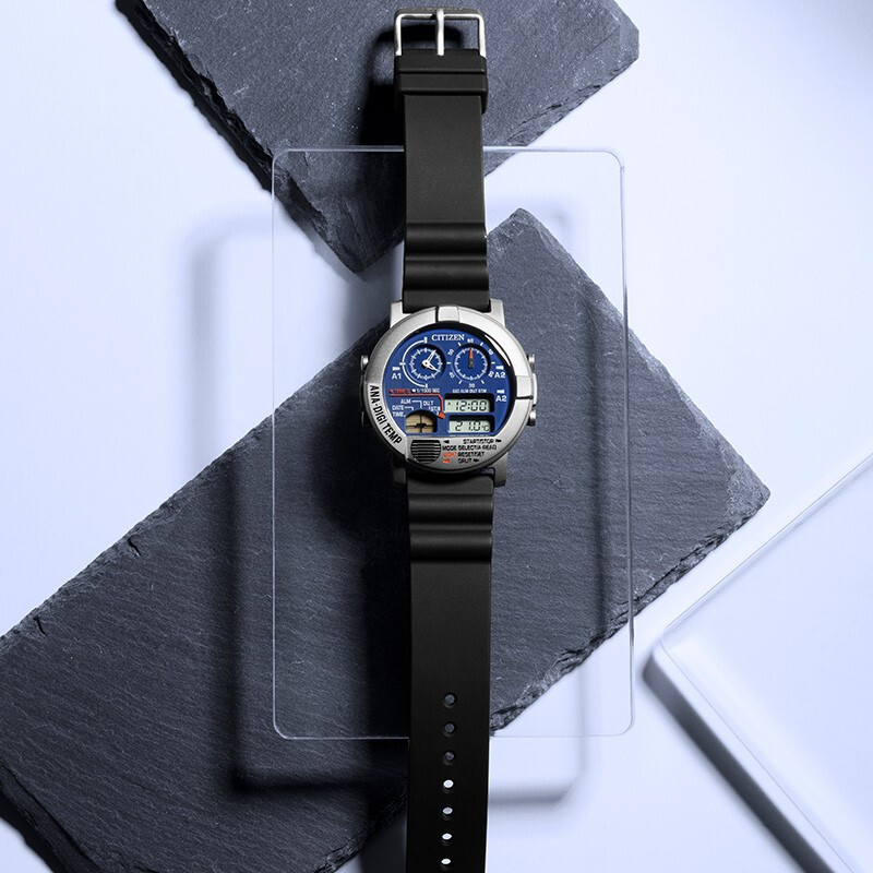 CITIZEN watch men's Japanese and Korean watch Galaxy Battleship quartz watch blue plate PU with students as a Valentine's Day gift JG0070-20L